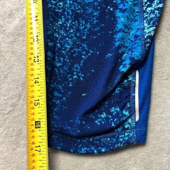 Athleta Blue Splatter Be Free Knicker Cropped Stretch Athletic Legging - Picture 13 of 13